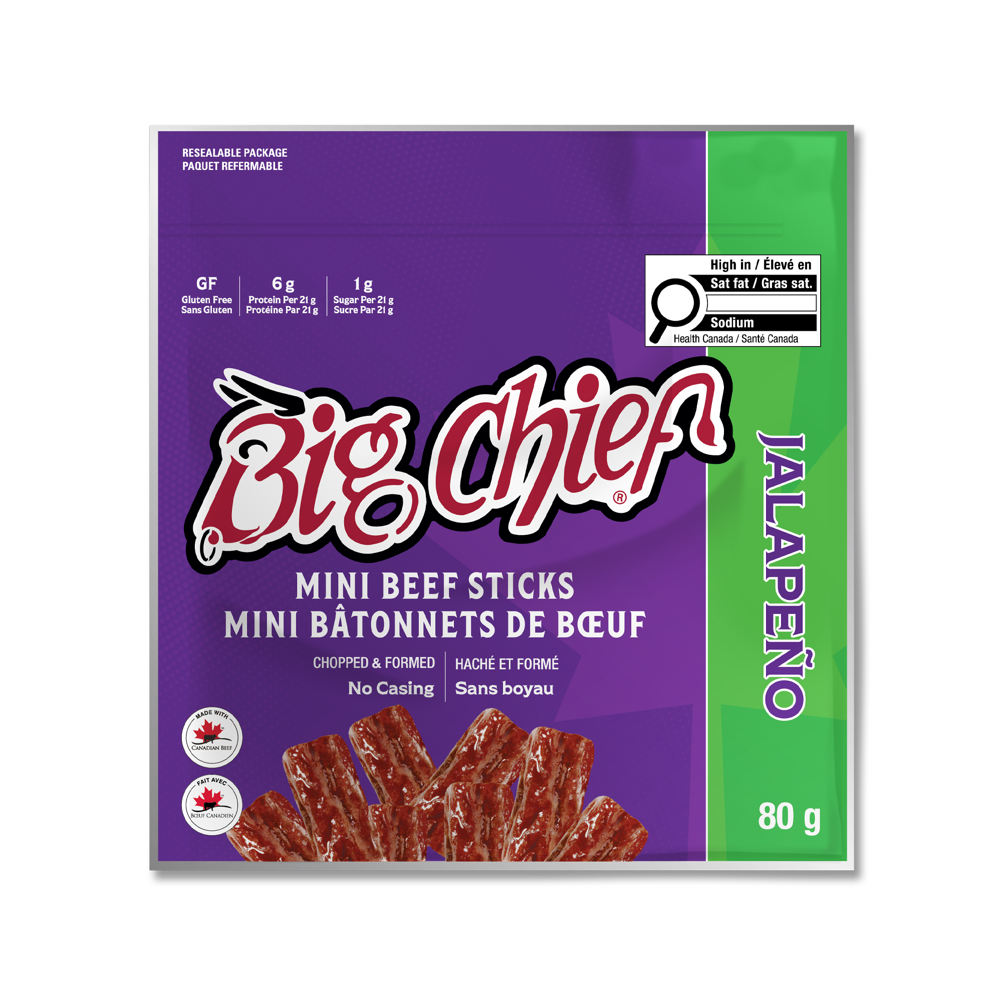 80g Mini Beef Sticks Bag - Jalapeño