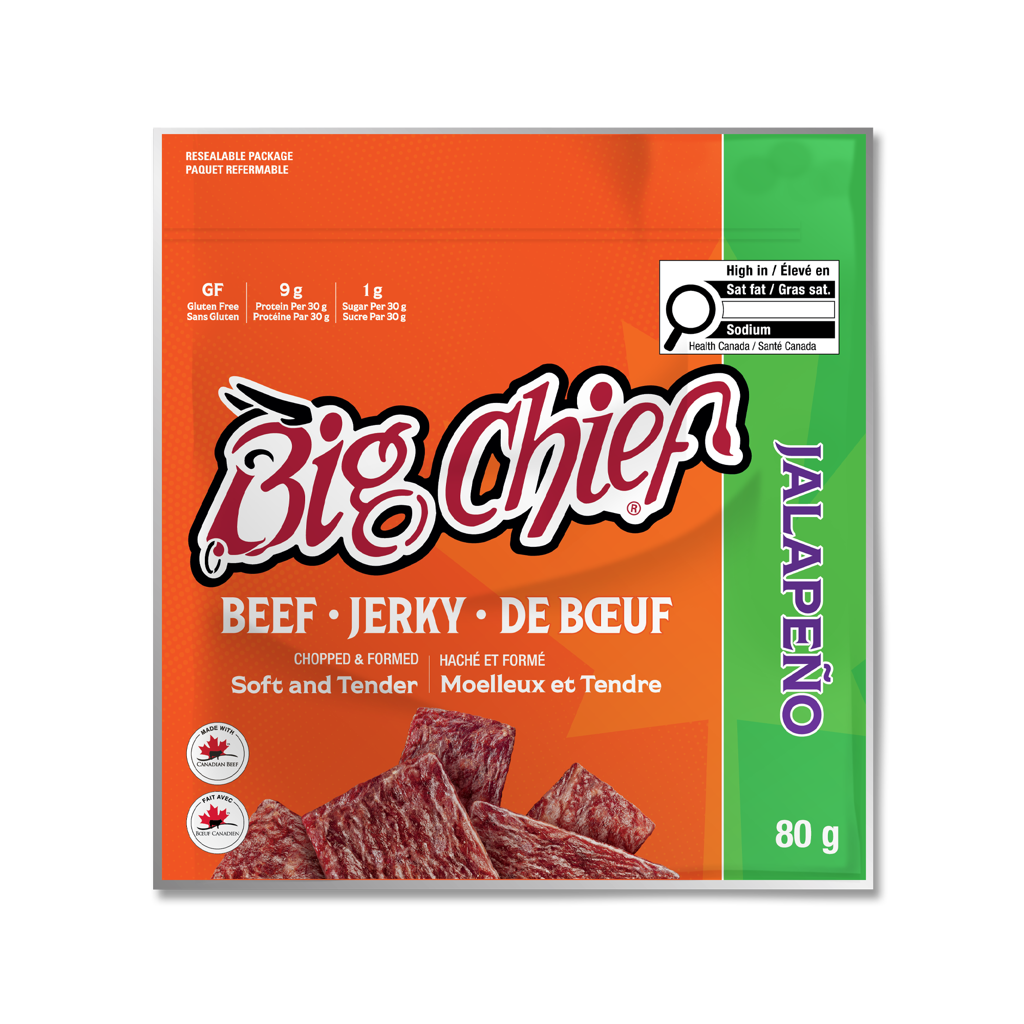 80g Beef Jerky Bag - Jalapeño