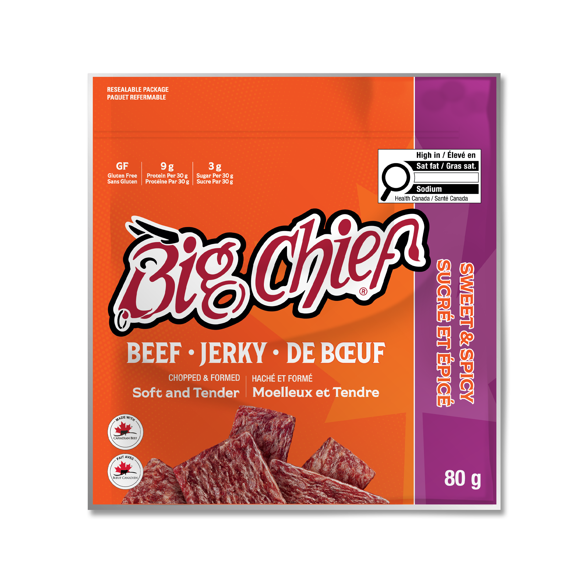 80g Beef Jerky Bags - Sweet & Spicy