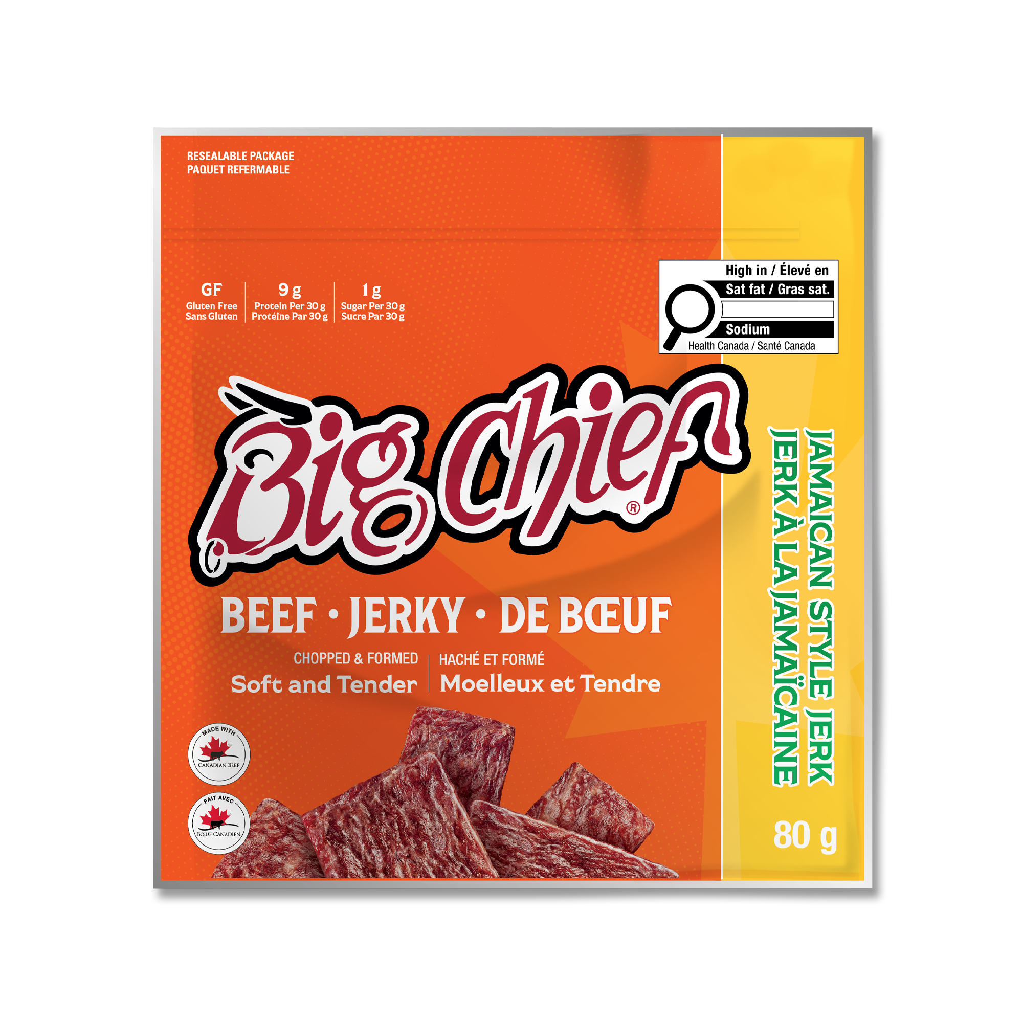 80g Beef Jerky Bag - Jamaican Style Jerk