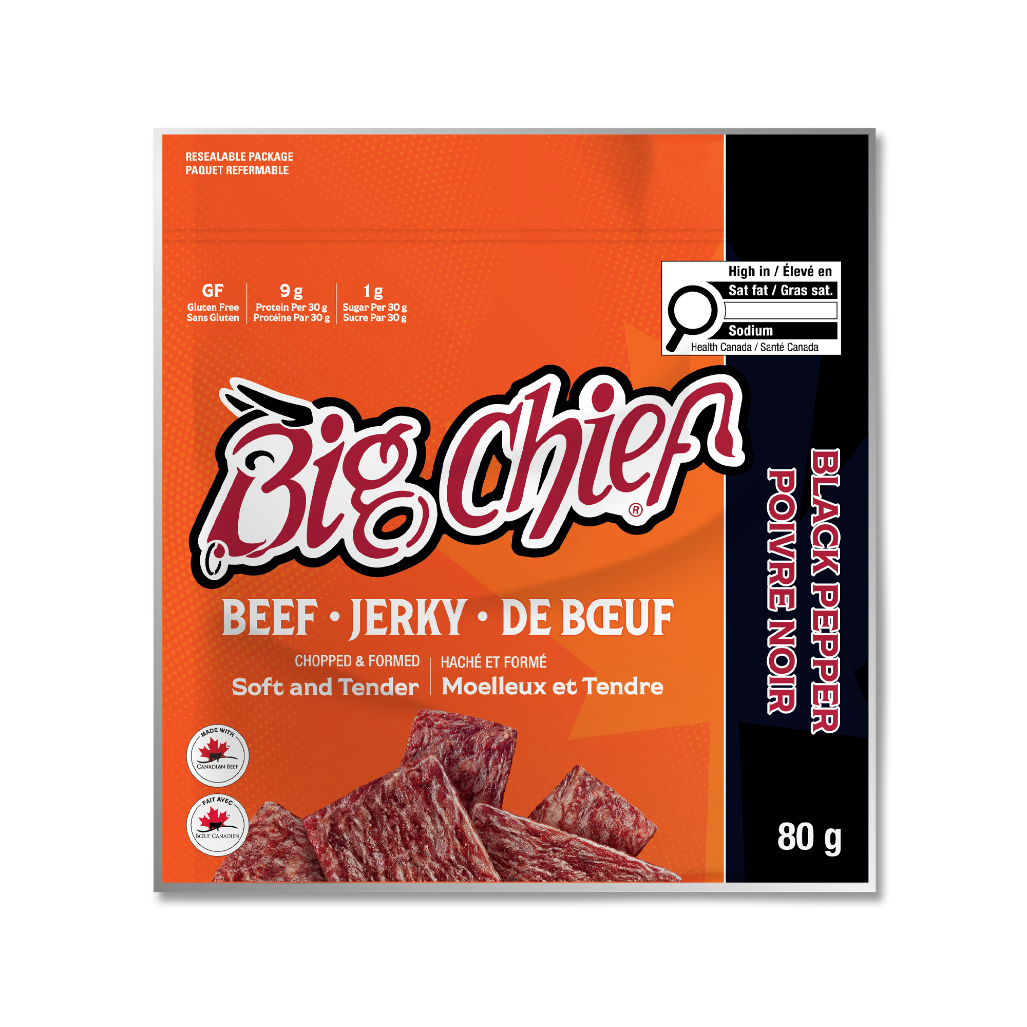 80g Beef Jerky Bags - Black Pepper