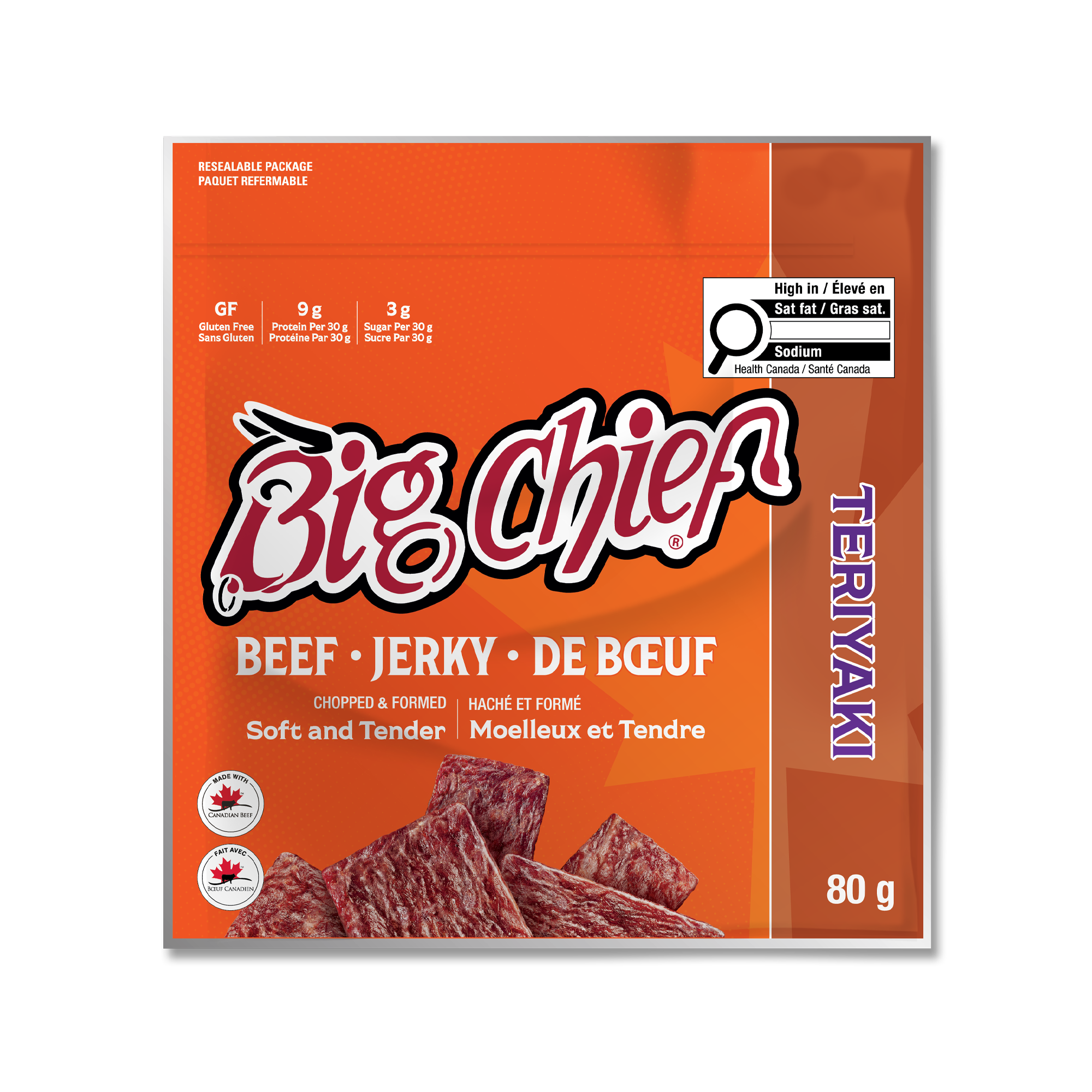 80g Beef Jerky Bags - Teriyaki