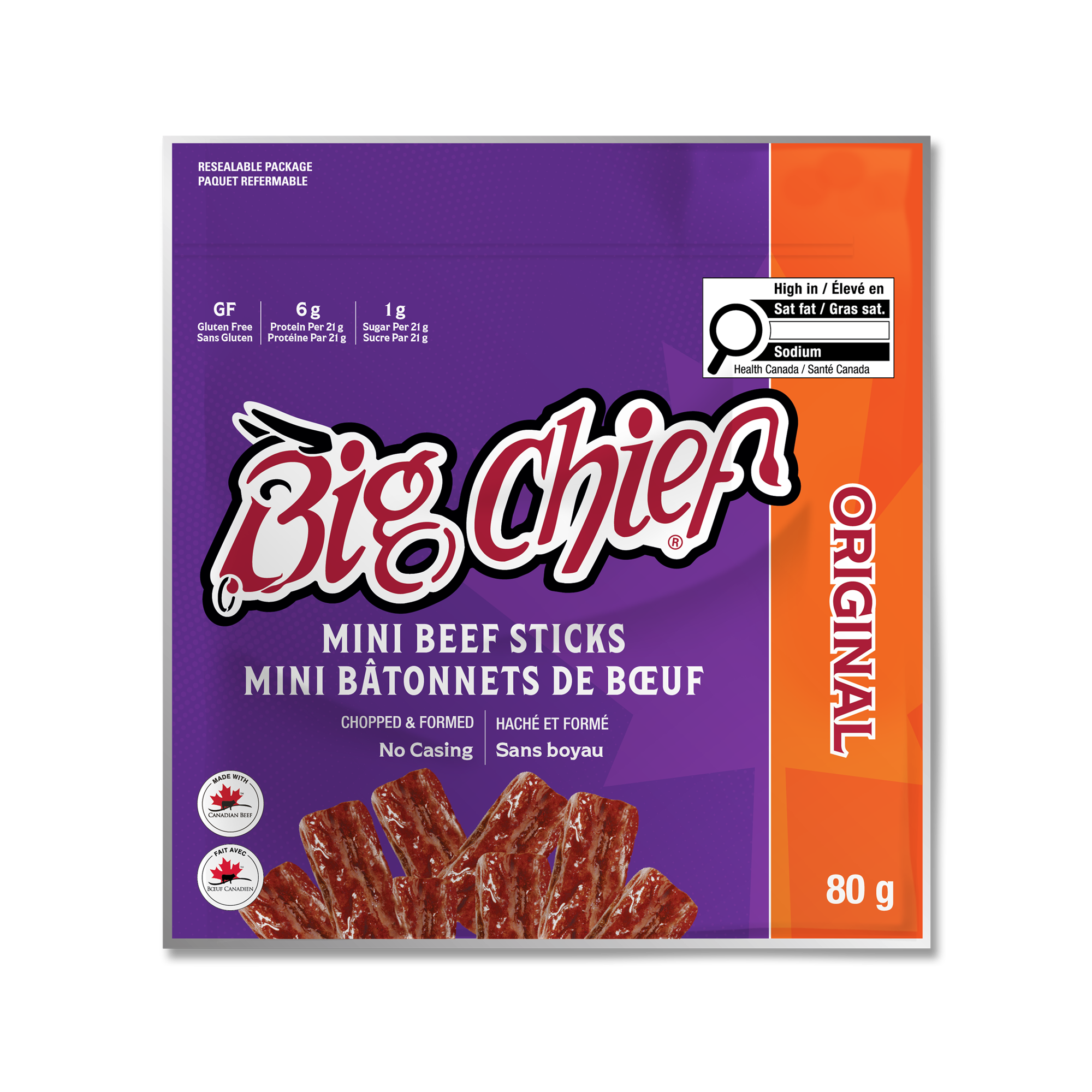 80g Mini Beef Sticks Bag - Original